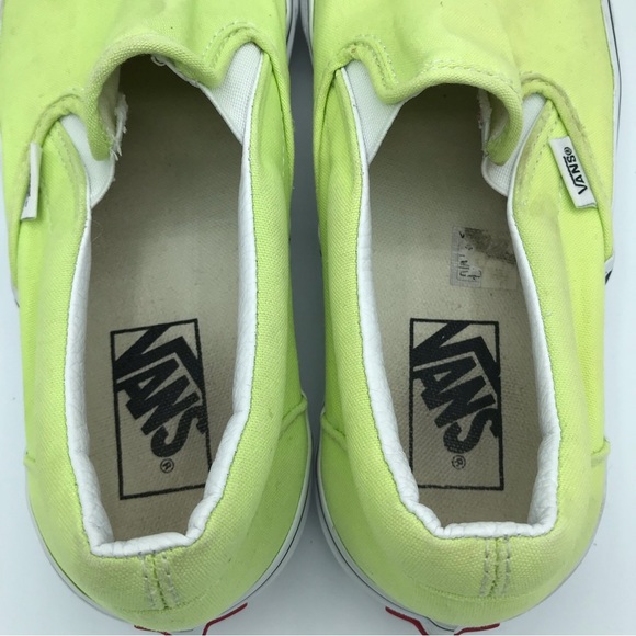 Vans Classic slip-on lime green unisex sneakers, size 7.5 men/9 women - Picture 6 of 9